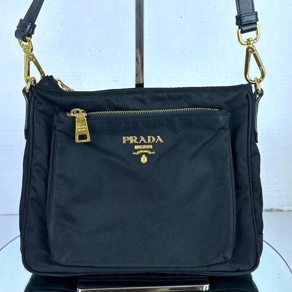 PRADA LOGO TESSUTO NYLON CROSSBODY BAG with Prada wallet including free gift - Picture 1 of 2